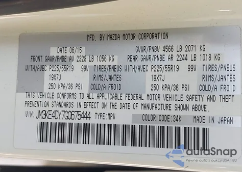 2016 Mazda Cx-5 Grand Touring from USA, damaged, VIN JM3KE4DY7G0675444